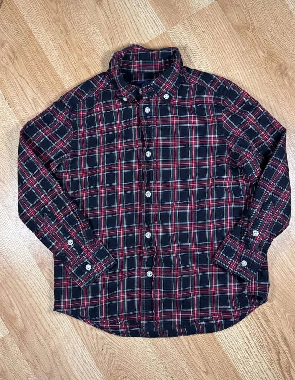 Ralph Lauren Boys Plaid Button Down Shirt Size 5